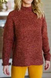 Rd Style Mock Neck Sweater In Rust In Pink