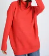 Rd Style Nancy Ottoman Mockneck Sweater In Poppy Red In Red