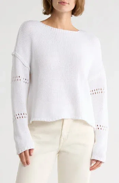 Rd Style Open Stitch Detail Sweater In White