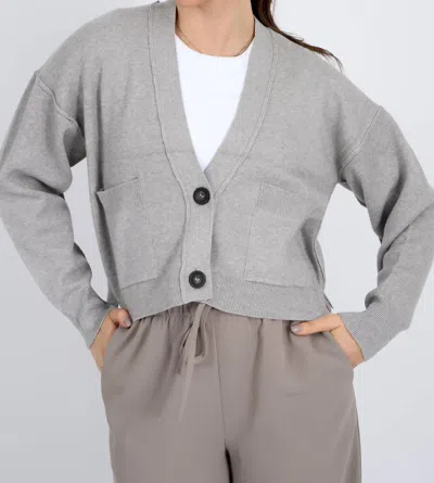 Rd Style Patsy Long Sleeve V-neck Cardigan In Grey Mel In Multi