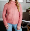 Rd Style Salima Long Raglan Sleeve Funnel Neck Sweater In Dried Rose In Multi