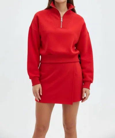 Rd Style Seanni Half Zip Pullover Lounge Top In Red