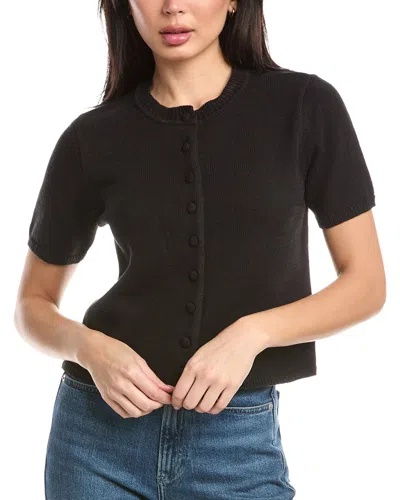 Rd Style Shia Short Sleeve Crewneck Cardigan In Black