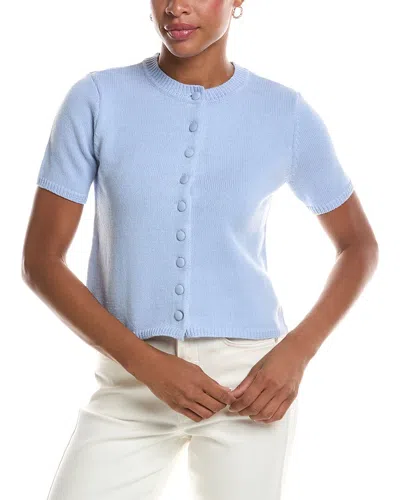 Rd Style Shia Short Sleeve Crewneck Cardigan In Blue