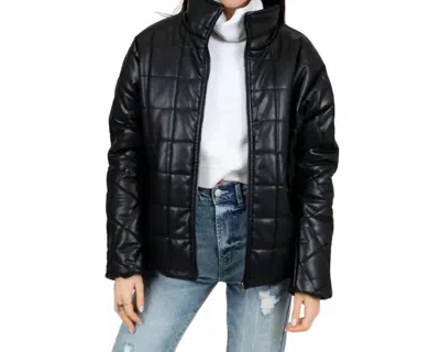 Rd Style Sleek Faux Leather Jacket In Noir Black