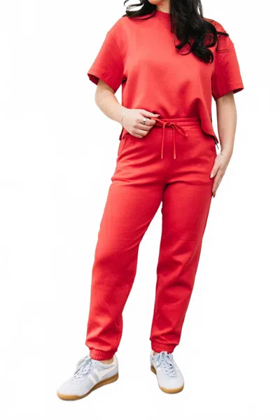 Rd Style Soft Knit Jogger Pant In Red