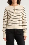 Rd Style Stripe Cotton Blend Henley Sweater In Multi