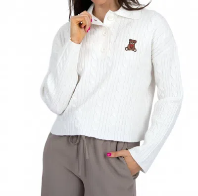 Rd Style Teddy Polo Sweater In White