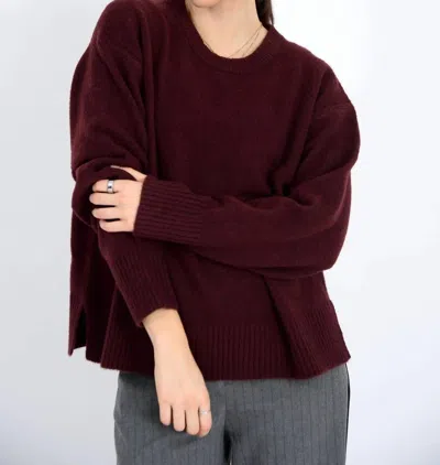 Rd Style Waverly Long Sleeve Crew Neck Sweater In Maroon In Multi