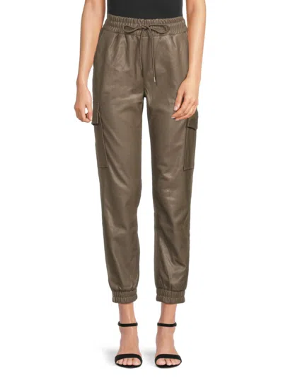 Rd Style Women's Blair Faux Leather Joggers In Cognac