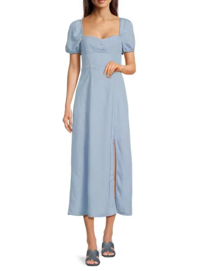 Rd Style Women's Dania Puff Sleeve A Line Dress In Light Blue Denim