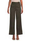 Rd Style Women's High Rise Wide Leg Trousers In Brown Flannel