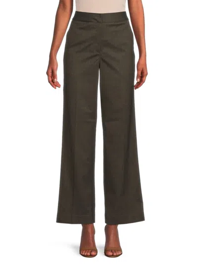 Rd Style Women's High Rise Wide Leg Trousers In Brown Flannel
