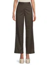 Rd Style Women's High Rise Wide Leg Trousers In Charcoal Brown