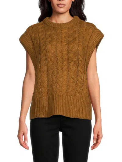 Rd Style Women's Jesabelle Cableknit Sweater Vest In Dark Pecan