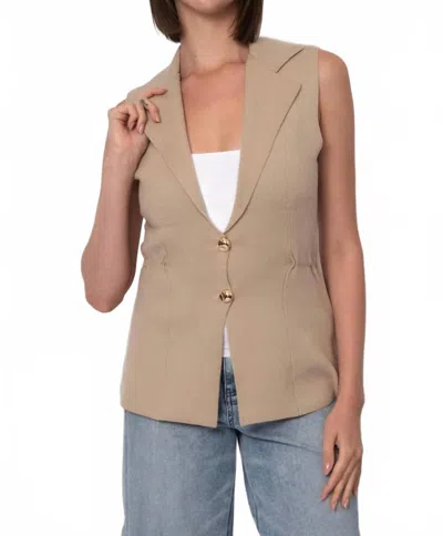Rd Style Women's Mahalia Lapel Neck Vest In True Tan In Neutral
