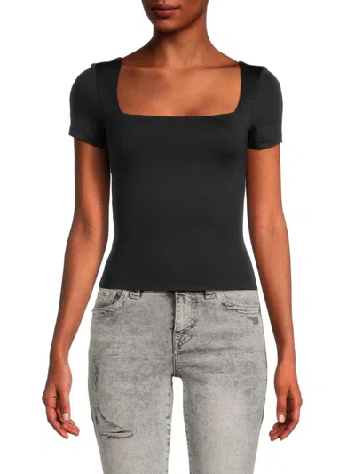 Rd Style Women's Second Skin Stacy Squareneck Top In Black