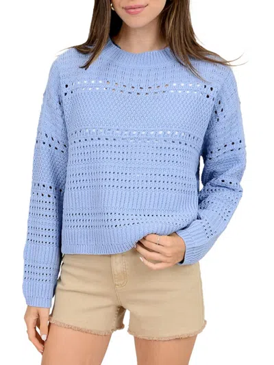 Rd Style Women's Talulla Pointelle Crewneck Sweater In Azure Blue