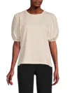 Rd Style Women's Tamara Puff Sleeve Jersey Top In Bleached Sand