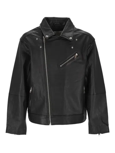 R.d.d. By Jack Jones Leather Biker Jacket In Black