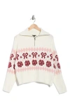 Rdi Bow Half Zip Sweater In White