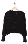 Rdi Button Front Cotton Blend Crop Cagan In Black