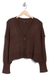 Rdi Button Front Cotton Blend Crop Cagan In Brown