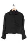 Rdi Crop Button-up Shirt In Black