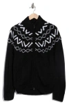 Rdi Fair Isle Quarter Zip Pullover In Black