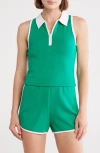 Rdi Sleeveless Half Zip Top In Green