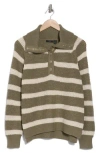 Rdi Snap Placket Pullover In Bay Leaf/white Beach