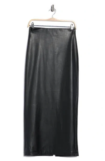 Rdi Soft Touch Faux Leather Midi Skirt In Black
