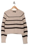 Rdi Stripe Raglan Sleeve Sweater In Moonlight/black