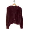 Rdi V-neck Faux Fur Cagan In Burgundy
