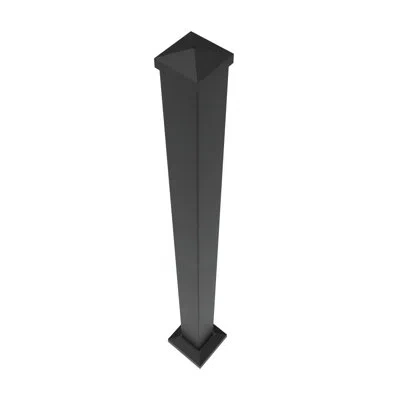 Rdi Versarail Aluminum Post With Trim In Matte Black