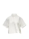 Re Code Asymmetrical Cropped Shirt In White