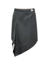 Re Code Asymmetrical Draped Mini Skirt In Gray