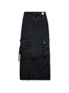 Re Code Cargo Maxi Skirt In Black