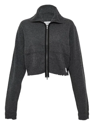Re Code Cashmere Zip-up Sweater In Gray
