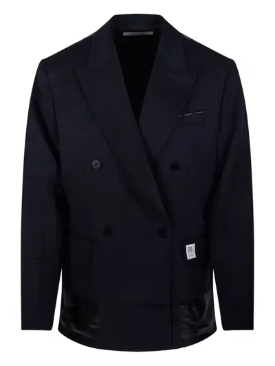 Re Code Double-breasted Blazer In Blue