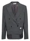 Re Code Double-breasted Blazer In Gray