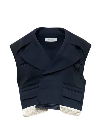 Re Code Layered Cropped Vest In Blue