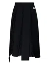 Re Code Pleated Asymmetric Skirt In Multi