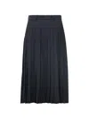 Re Code Pleated Skirt-effect Trousers In Blue