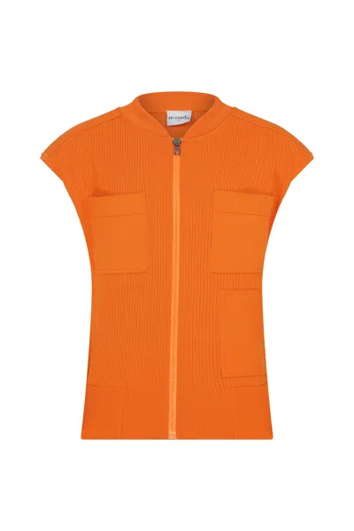 Re-cordis Paris Men's Neutrals Mari Sleeveless Zip Knit Vest In Orange