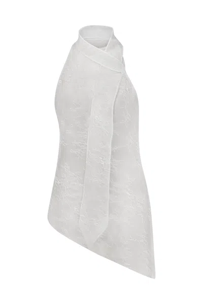 Re-cordis Paris Men's White Cravate Top M