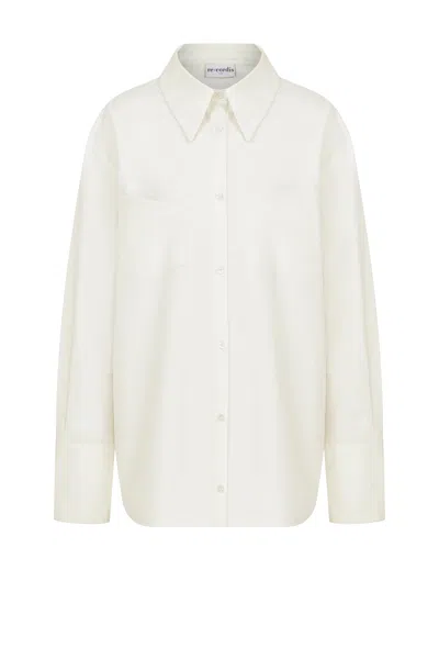 Re-cordis Paris Women's White Éclat Oversized Button Down Shirt