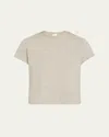 Re/done 50s Boxy Crewneck Tee In Medium Grey