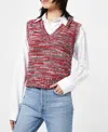 RE/DONE 60S SWEATER VEST IN RED MULTI