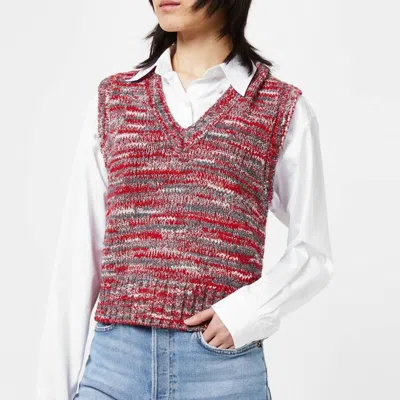 Re/done 60s Sweater Vest In Red Multi
